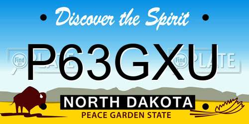 P63GXU North Dakota License Plate