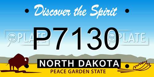 P7130 North Dakota License Plate