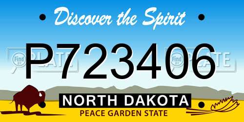 P723406 North Dakota License Plate