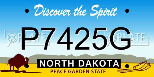 P7425G North Dakota License Plate