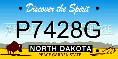 P7428G North Dakota License Plate