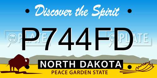 P744FD North Dakota License Plate