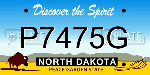 P7475G North Dakota License Plate