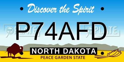 P74AFD North Dakota License Plate