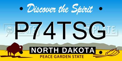 P74TSG North Dakota License Plate