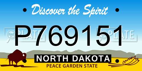 P769151 North Dakota License Plate