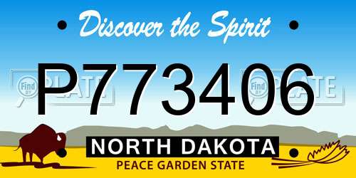 P773406 North Dakota License Plate