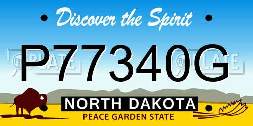 P77340G North Dakota License Plate