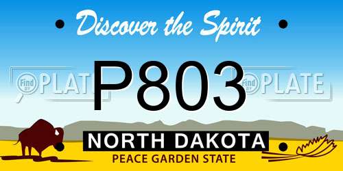 P803 North Dakota License Plate