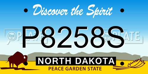 P8258S North Dakota License Plate
