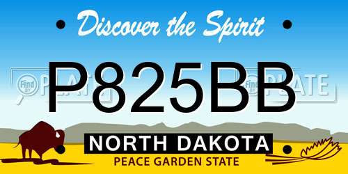 P825BB North Dakota License Plate