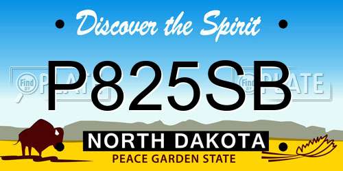 P825SB North Dakota License Plate