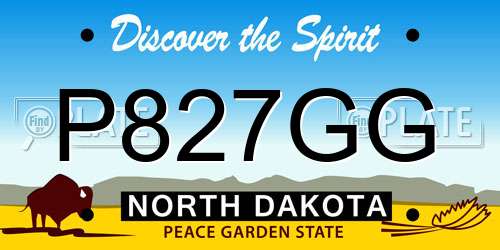 P827GG North Dakota License Plate