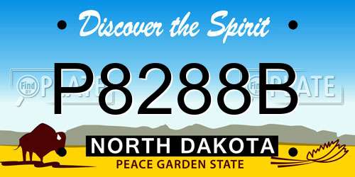 P8288B North Dakota License Plate