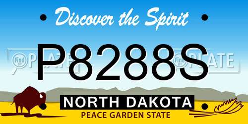 P8288S North Dakota License Plate