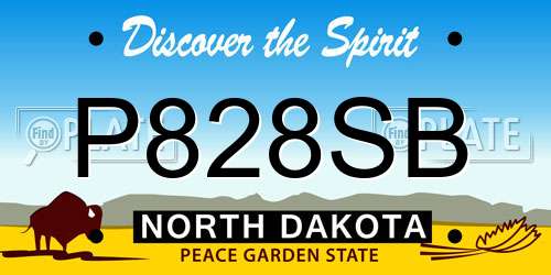 P828SB North Dakota License Plate