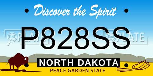 P828SS North Dakota License Plate