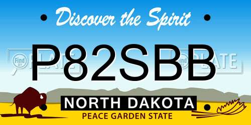 P82SBB North Dakota License Plate