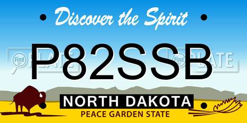 P82SSB North Dakota License Plate