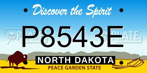 P8543E North Dakota License Plate