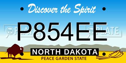 P854EE North Dakota License Plate