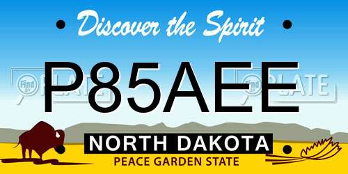 P85AEE North Dakota License Plate