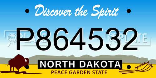 P864532 North Dakota License Plate