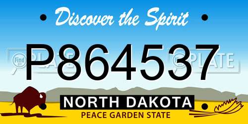 P864537 North Dakota License Plate