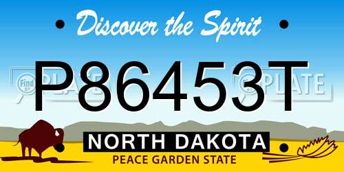 P86453T North Dakota License Plate