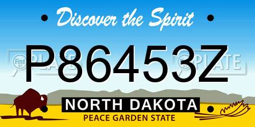P86453Z North Dakota License Plate
