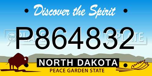 P864832 North Dakota License Plate