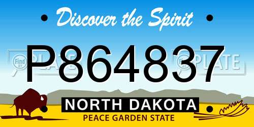 P864837 North Dakota License Plate