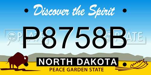 P8758B North Dakota License Plate