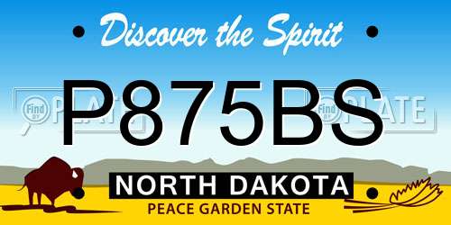 P875BS North Dakota License Plate