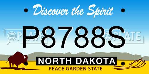 P8788S North Dakota License Plate