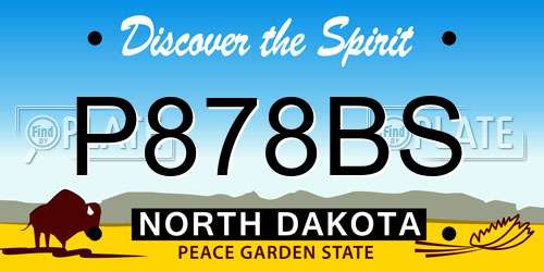 P878BS North Dakota License Plate