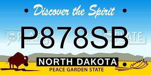 P878SB North Dakota License Plate