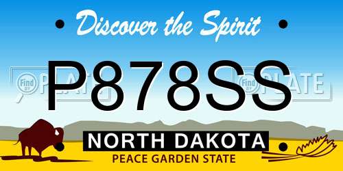 P878SS North Dakota License Plate