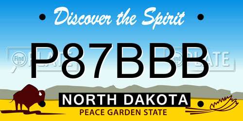 P87BBB North Dakota License Plate