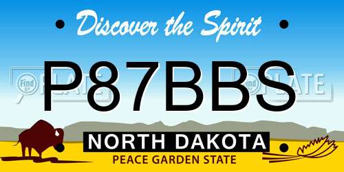 P87BBS North Dakota License Plate