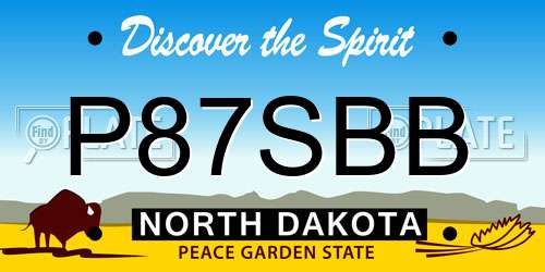 P87SBB North Dakota License Plate