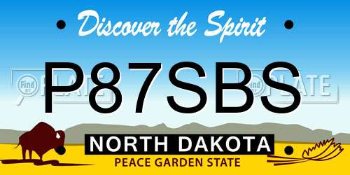 P87SBS North Dakota License Plate