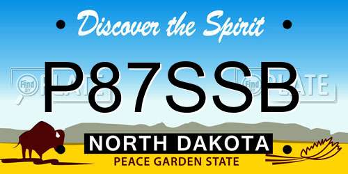 P87SSB North Dakota License Plate