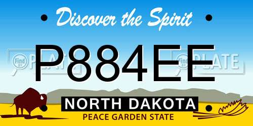 P884EE North Dakota License Plate