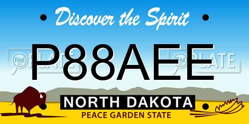 P88AEE North Dakota License Plate