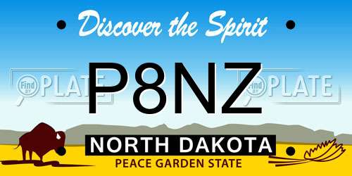 P8NZ North Dakota License Plate