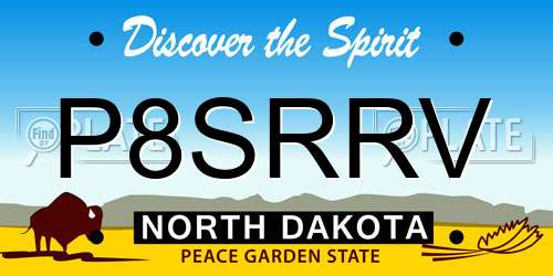 P8SRRV North Dakota License Plate