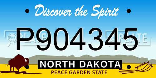 P904345 North Dakota License Plate