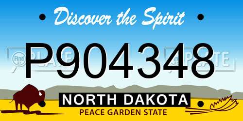 P904348 North Dakota License Plate