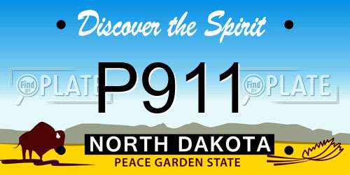 P911 North Dakota License Plate